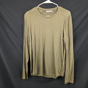 Icebreaker COOL-LITE Men's Medium Olive Green Lightweight Merino Long Sleeve ...